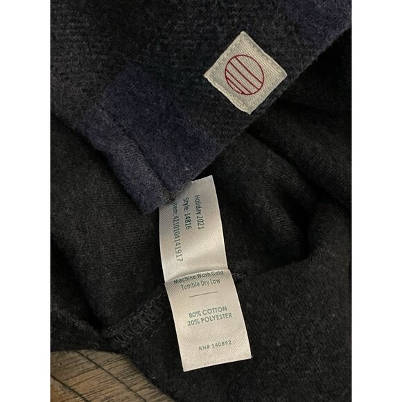 Marine Layer Men’s Flannel Shirt XL Navy Charcoal Buffalo Check Button Front - Picture 4 of 7